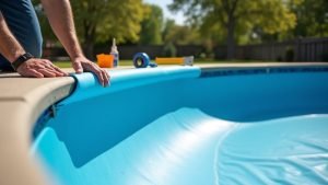 installing liner in pool