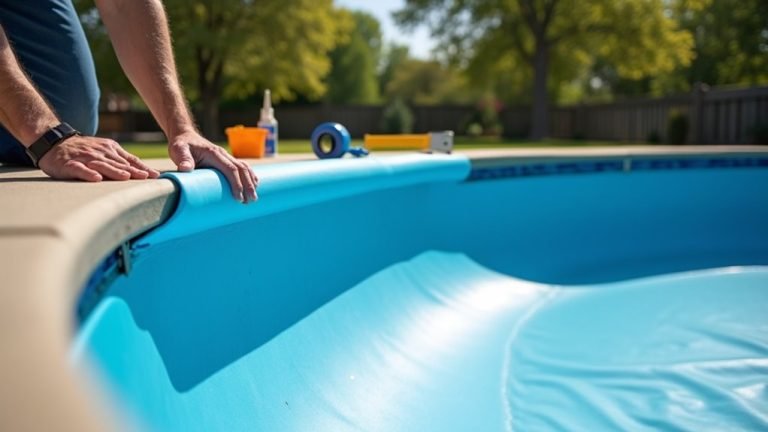 installing liner in pool