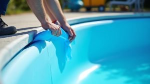 liner installation in fiberglass pool